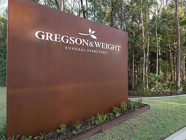 Gregson & Weight Funeral Directors Welcome Board