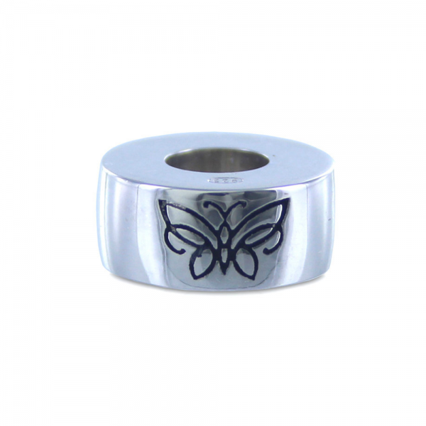 Silver Bead - Butterfly
