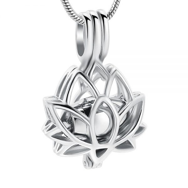 Lotus Pendant - Silver Tone