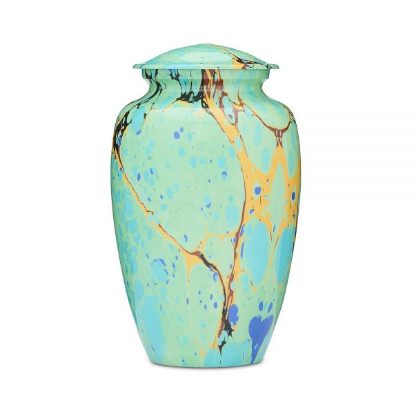 Modern Green Abstract Urn - Large