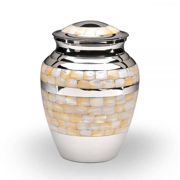 Mother of Pearl and Nickel Urn - Large