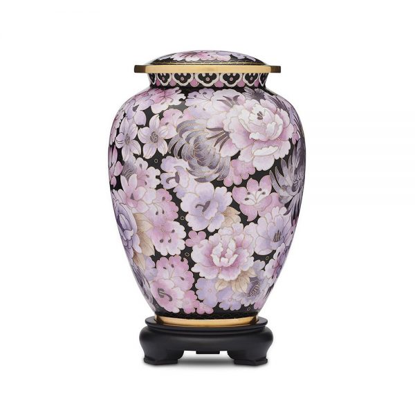 Pink Floral Cloisonne Urn - Large
