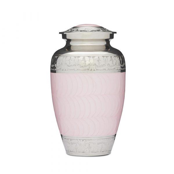 Enamel & Nickel Pink Urn - Large