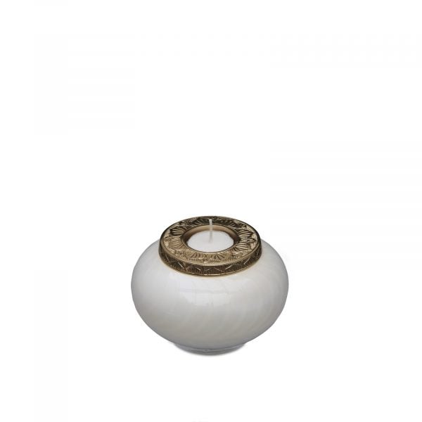 Candle Urn - White and Gold