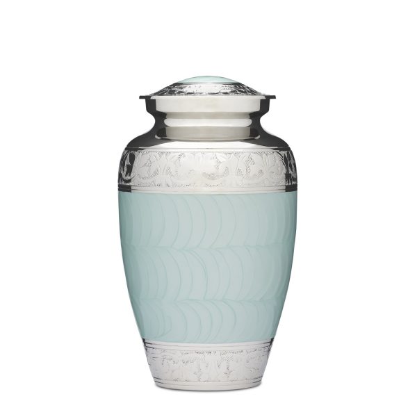 Enamel & Nickel Blue Urn - Large