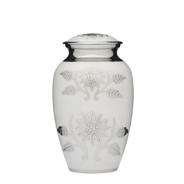 Floral White Urn - Large