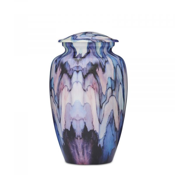 Modern Blue Abstract Urn - Large