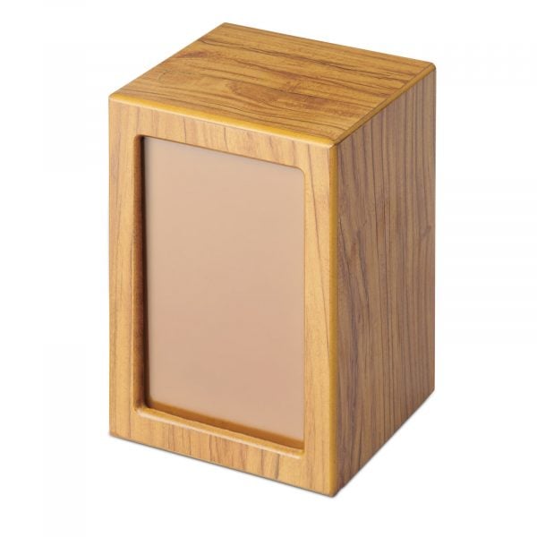 Timber Veneer Photo Urn