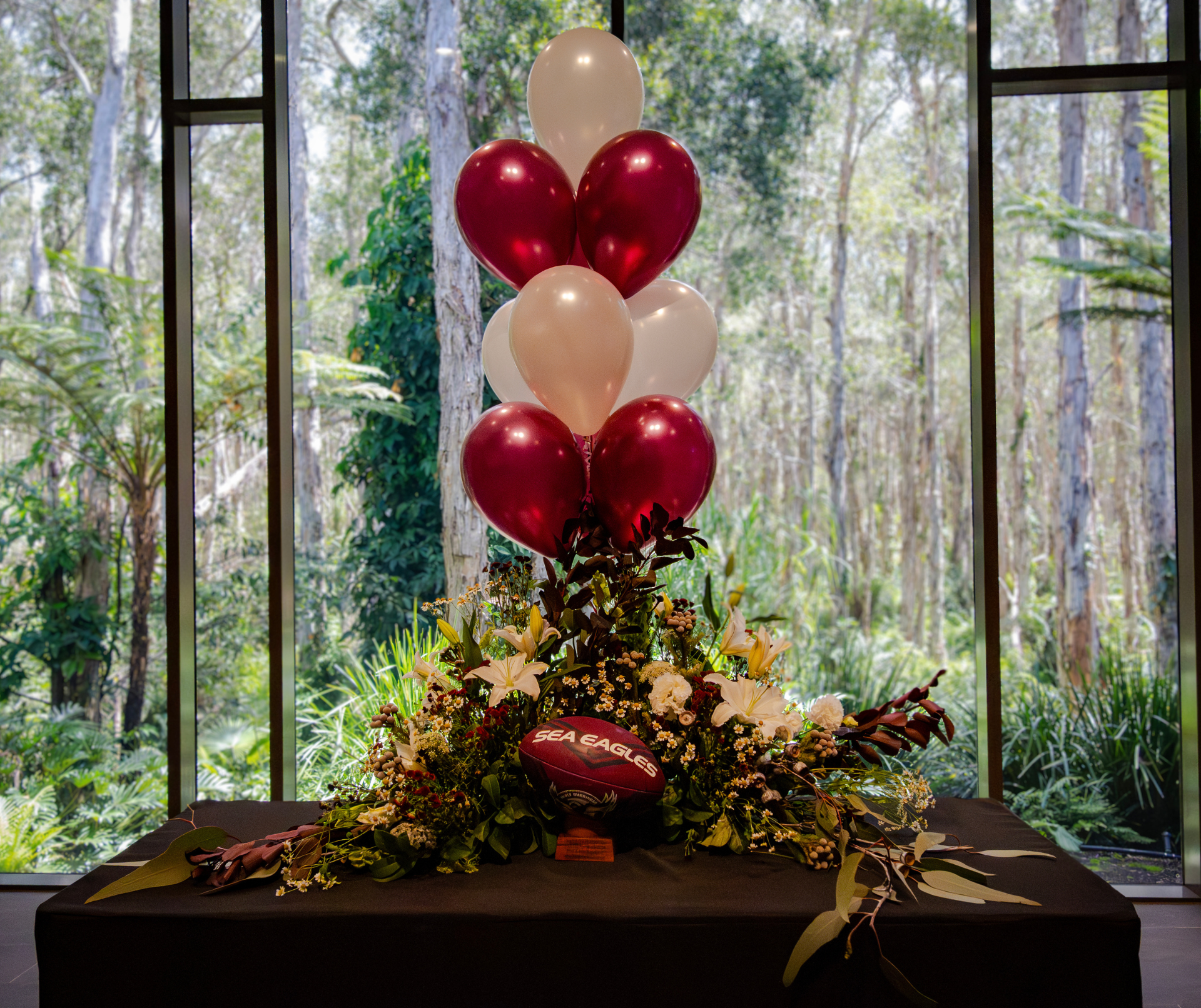 Beautiful floral arrangement with white lilies and roses